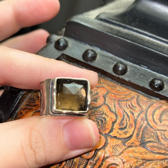 Silpada Smoky Quartz Dusk Till Dawn Sterling Silver Retired Ring Size 7.5 - Picture 2 of 3